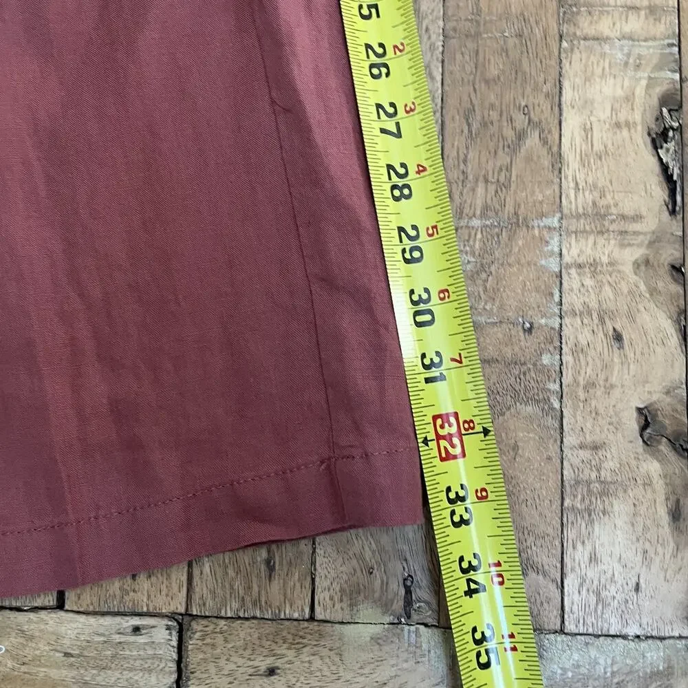 Caribbean Cargo Pants Men's 40x34 Mauve 100% Linen Adjustable Side Pockets NWT